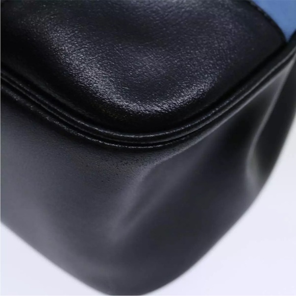 PRADA Shoulder Bag in Blue Nylon with Black Leather Authentic - Picture 12 of 16